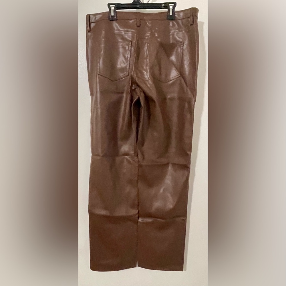 No Boundaries Faux Leather  Pants - Brown
